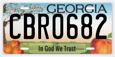 GA license plate CBR0682