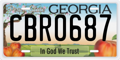 GA license plate CBR0687