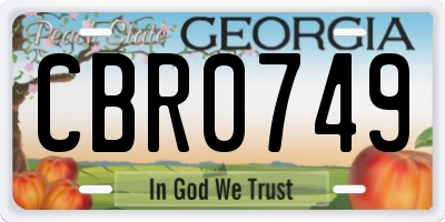 GA license plate CBR0749