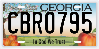 GA license plate CBR0795