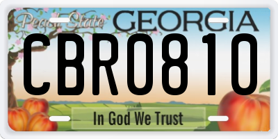 GA license plate CBR0810