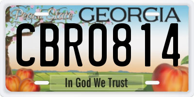 GA license plate CBR0814