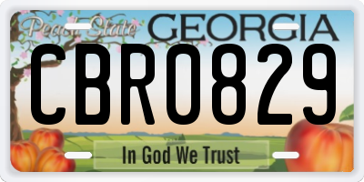 GA license plate CBR0829