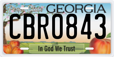 GA license plate CBR0843