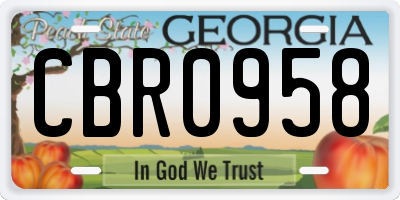 GA license plate CBR0958