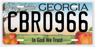 GA license plate CBR0966