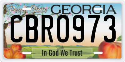 GA license plate CBR0973