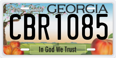 GA license plate CBR1085