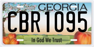 GA license plate CBR1095
