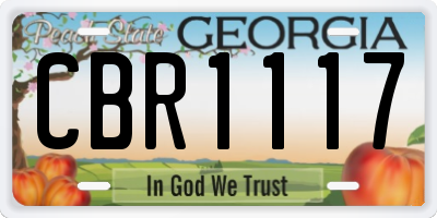 GA license plate CBR1117