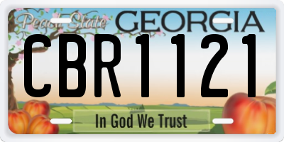 GA license plate CBR1121