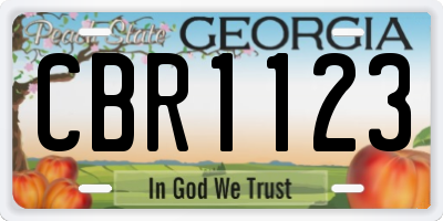 GA license plate CBR1123