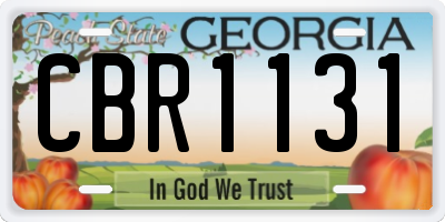 GA license plate CBR1131