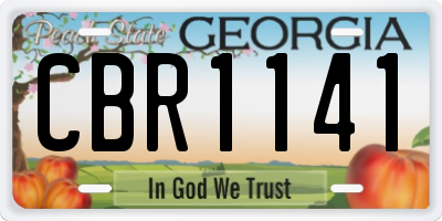 GA license plate CBR1141