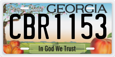 GA license plate CBR1153