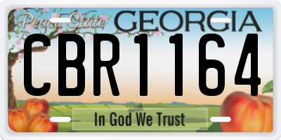 GA license plate CBR1164