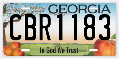 GA license plate CBR1183