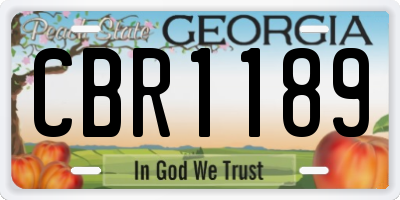 GA license plate CBR1189