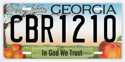 GA license plate CBR1210