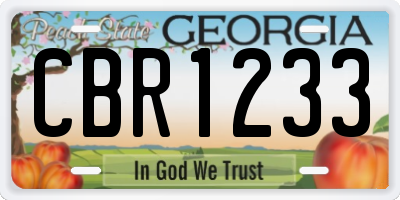 GA license plate CBR1233