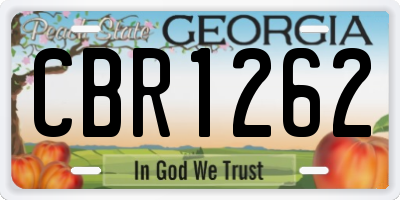 GA license plate CBR1262