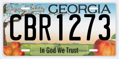 GA license plate CBR1273