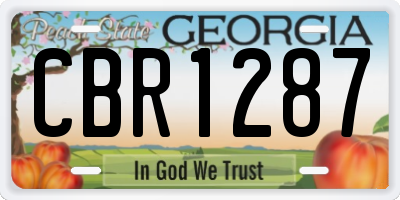 GA license plate CBR1287