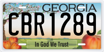 GA license plate CBR1289