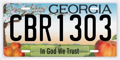 GA license plate CBR1303