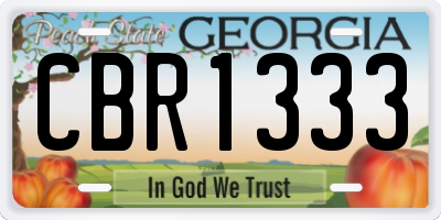 GA license plate CBR1333