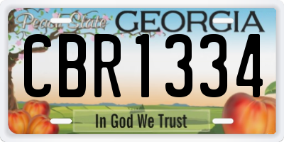 GA license plate CBR1334