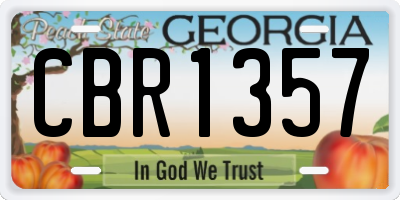 GA license plate CBR1357