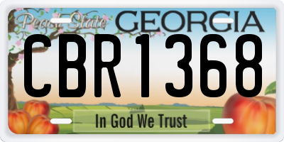 GA license plate CBR1368