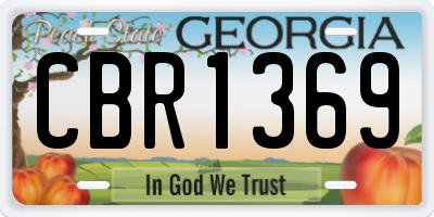 GA license plate CBR1369