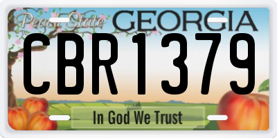 GA license plate CBR1379