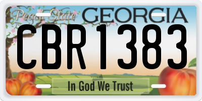 GA license plate CBR1383