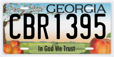 GA license plate CBR1395