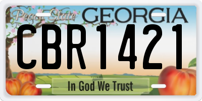 GA license plate CBR1421