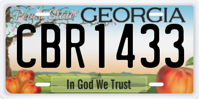 GA license plate CBR1433