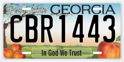 GA license plate CBR1443