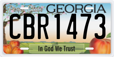 GA license plate CBR1473