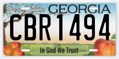 GA license plate CBR1494
