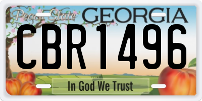 GA license plate CBR1496