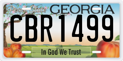 GA license plate CBR1499