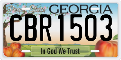 GA license plate CBR1503