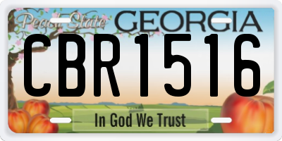GA license plate CBR1516
