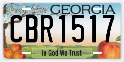 GA license plate CBR1517