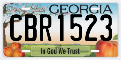 GA license plate CBR1523