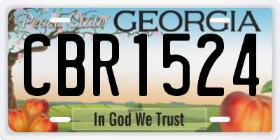 GA license plate CBR1524