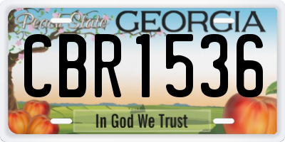 GA license plate CBR1536